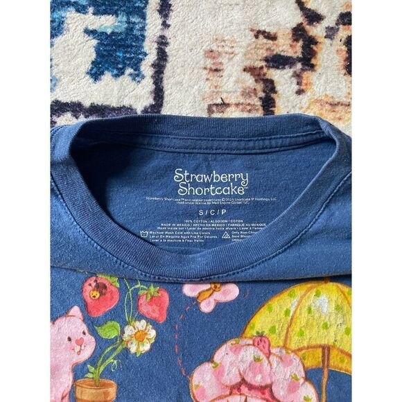 Strawberry Shortcake Brown Cropped Shirt Women’s size Small retro vintage style - Picture 3 of 5
